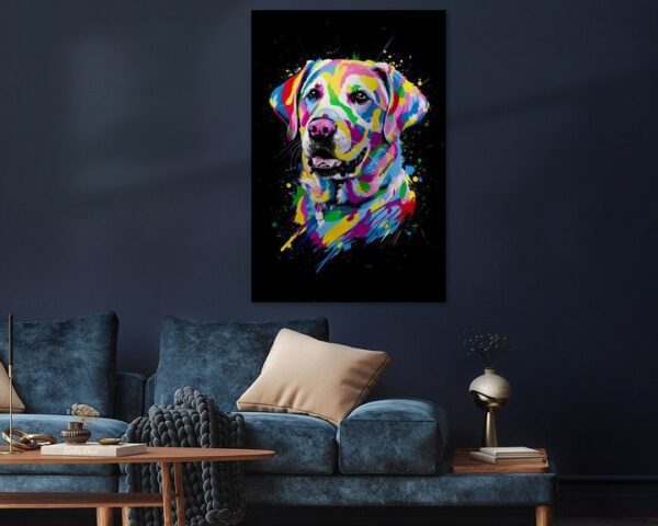 Pop Art Bunter Labrador Traum - Abstraktes Hundekunstwerk für Tierliebhaber