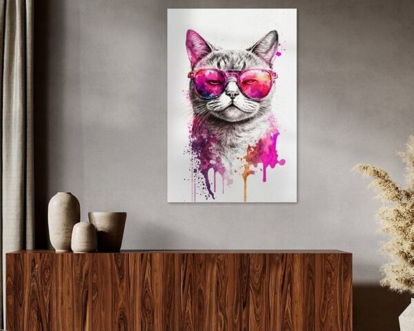 Trendige Katze mit Pinker Sonnenbrille