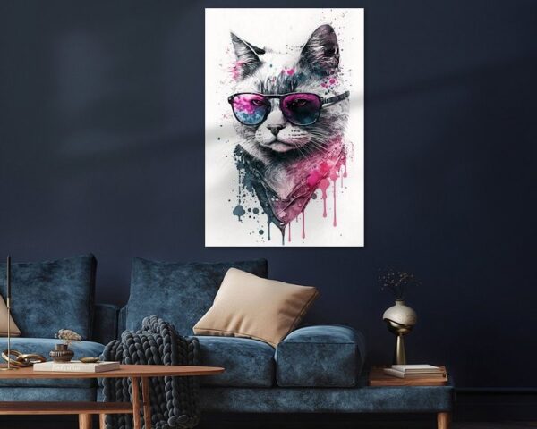 Trendige Katze mit Pinker Sonnenbrille