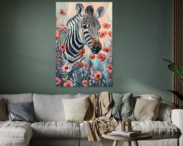 Zebra mit Blumen