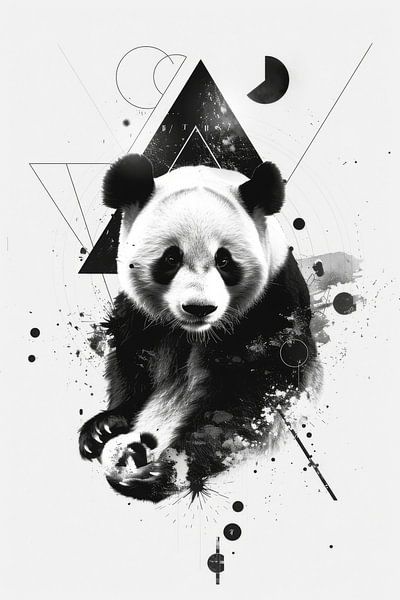 Abstrakter Panda - Modernes Tierporträt