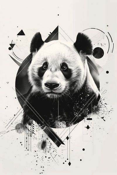 Abstrakter Panda - Modernes Tierporträt