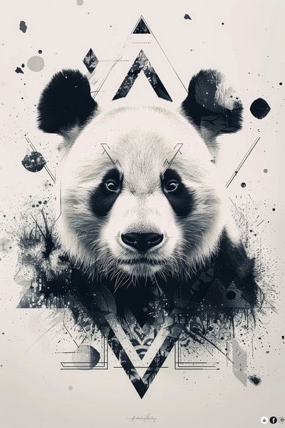 Abstrakter Panda - Modernes Tierporträt