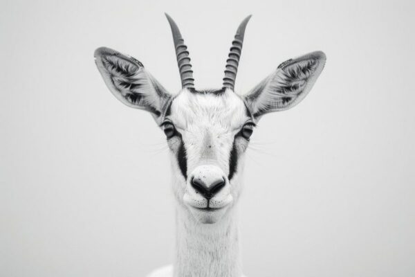 Anmutige Antilope - Schwarz-Weiß Fotografie für Wildtierliebhaber