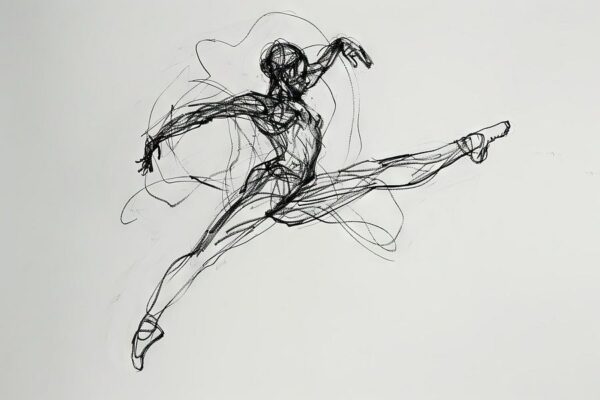 Ballerina Line Art