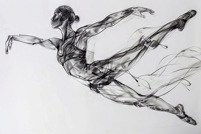 Ballerina Line Art