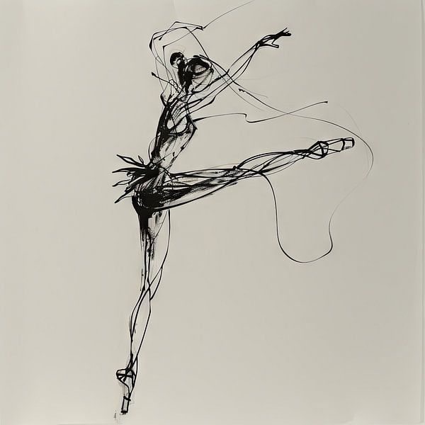 Ballerina Line Art