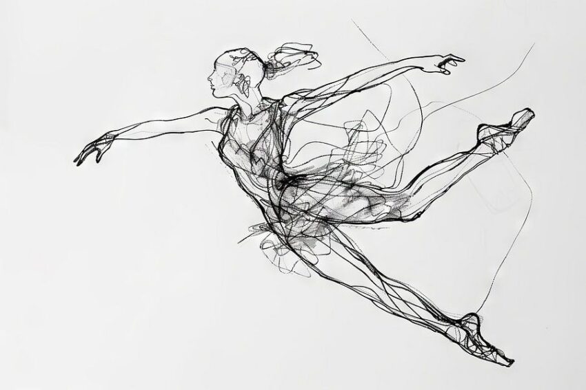 Ballerina Line Art