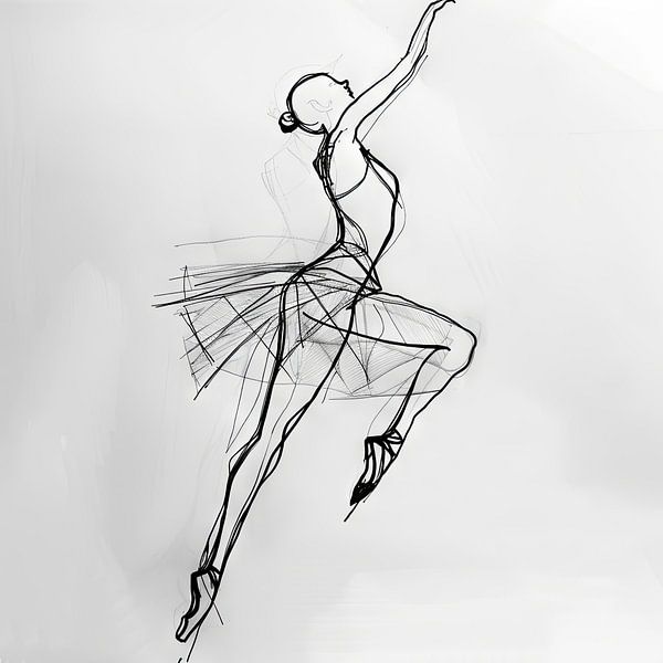 Ballerina Line Art