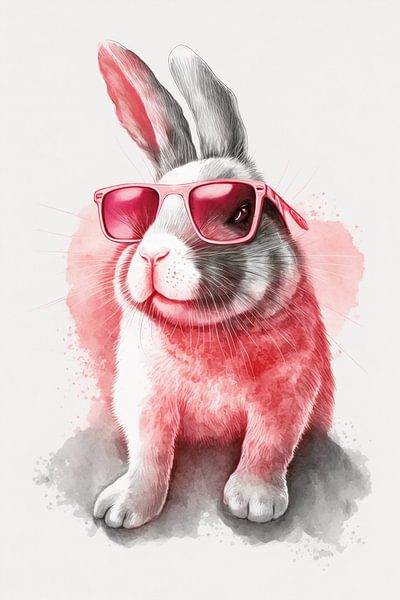 Cooler Hase mit Pinker Sonnenbrille