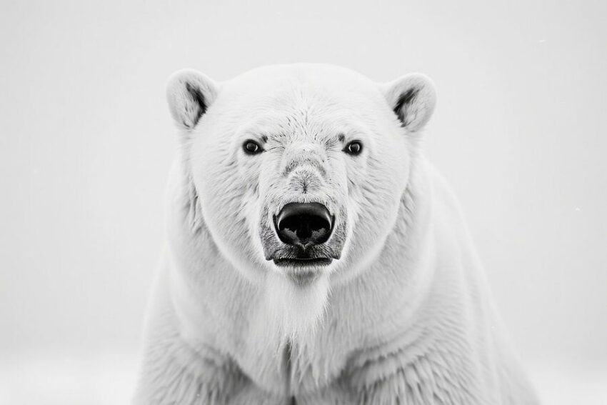 Eisbär - Schwarzweißfotografie für Arktisliebhaber