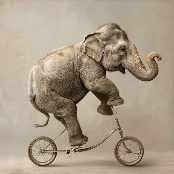 Elefant auf Fahrrad