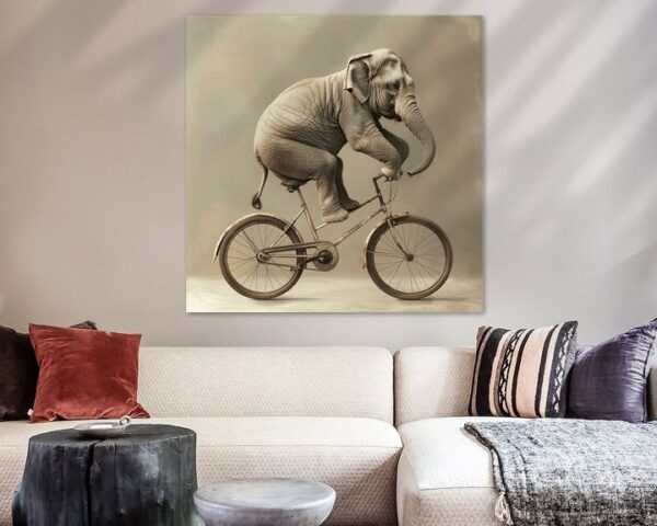 Elefant auf Fahrrad