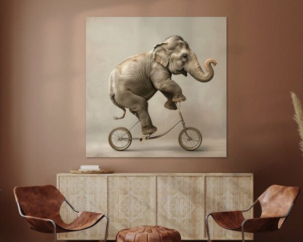 Elefant auf Fahrrad