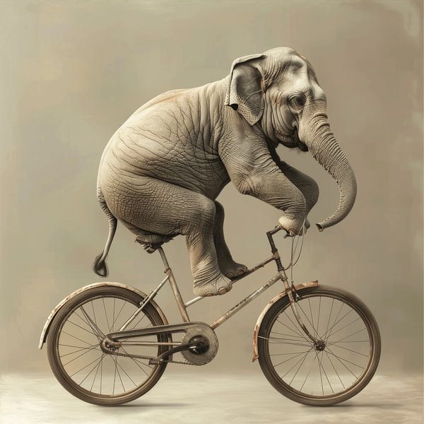 Elefant auf Fahrrad