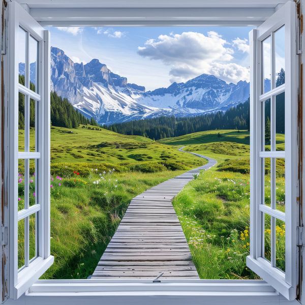 Fenster zur Berglandschaft