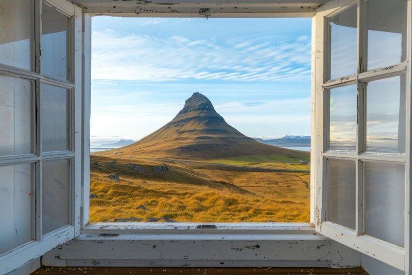 Fensterblick auf den Kirkjufell