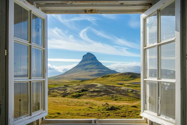 Fensterblick auf den Kirkjufell