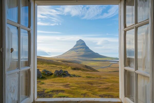 Fensterblick auf den Kirkjufell