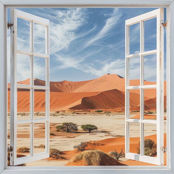 Fensterblick auf die Namib-Wüste