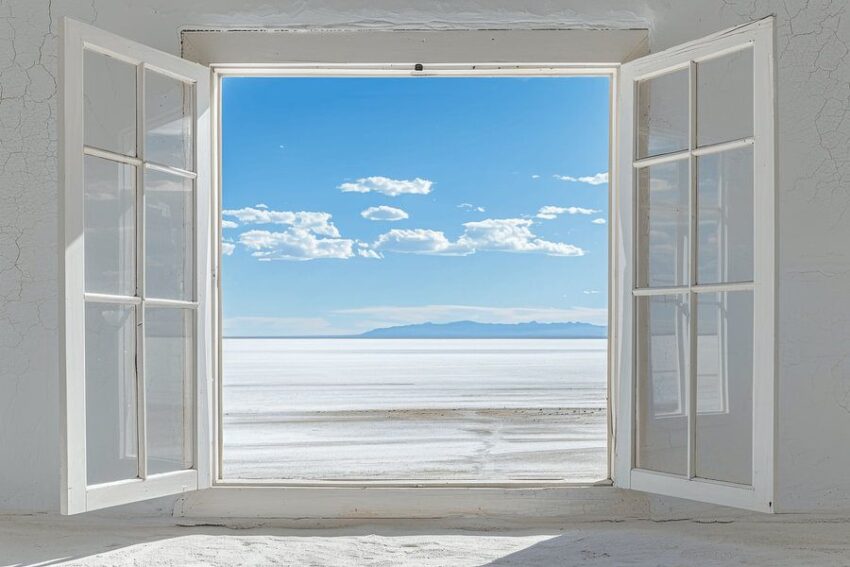 Fensterblick auf Salzsee