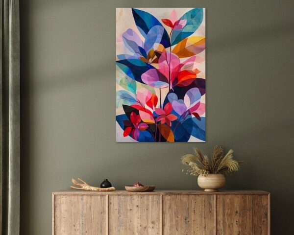 Geometrische Blumen Modernes Wandbild für Natur- und Kunstliebhaber