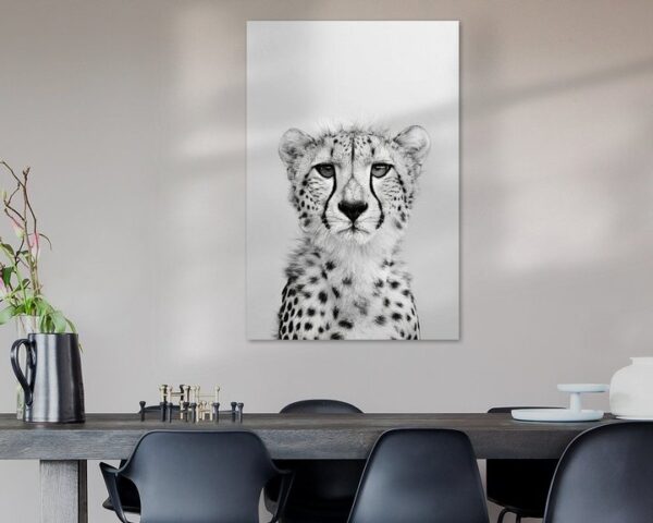 Gepard Portrait in Schwarz-Weiß