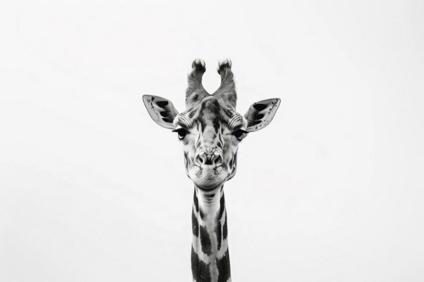 Giraffe in Schwarz-Weiß