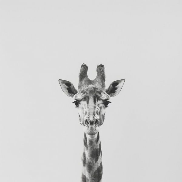 Giraffe in Schwarz-Weiß