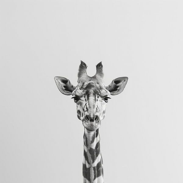 Giraffe in Schwarz-Weiß