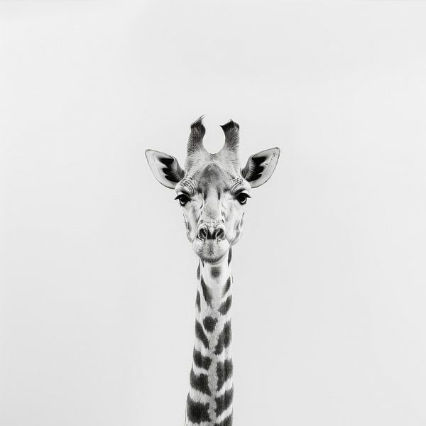 Giraffe in Schwarz-Weiß