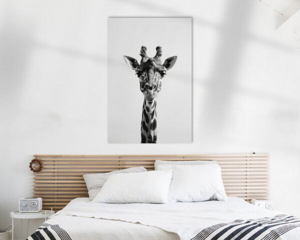 Giraffe in Schwarz-Weiß - Minimalistische Tierkunst