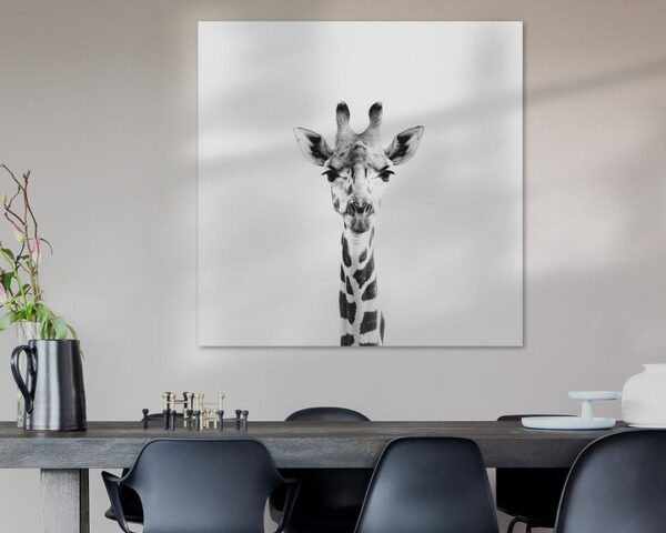 Giraffe in Schwarz-Weiß - Minimalistische Tierkunst