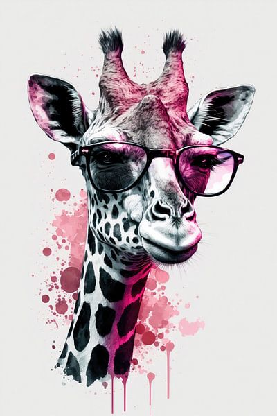 Giraffe mit Pink-Touch