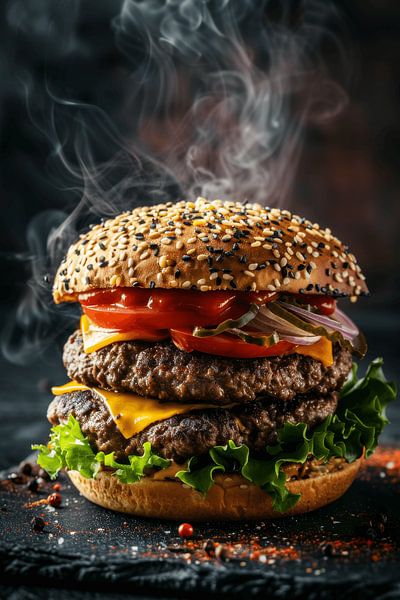 Heißer Cheeseburger - Stilvolles Küchenposter