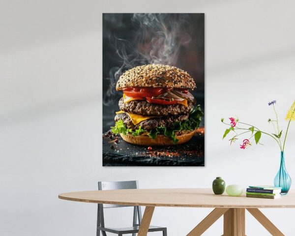 Heißer Cheeseburger - Stilvolles Küchenposter