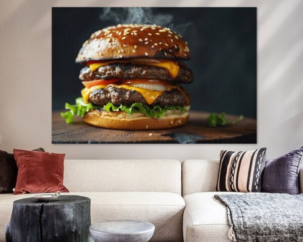 Heißer Cheeseburger - Stilvolles Küchenposter