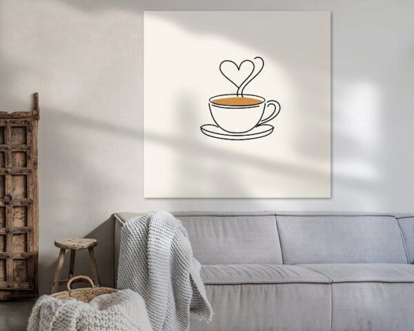 Kaffee Line Art für Café Liebhaber