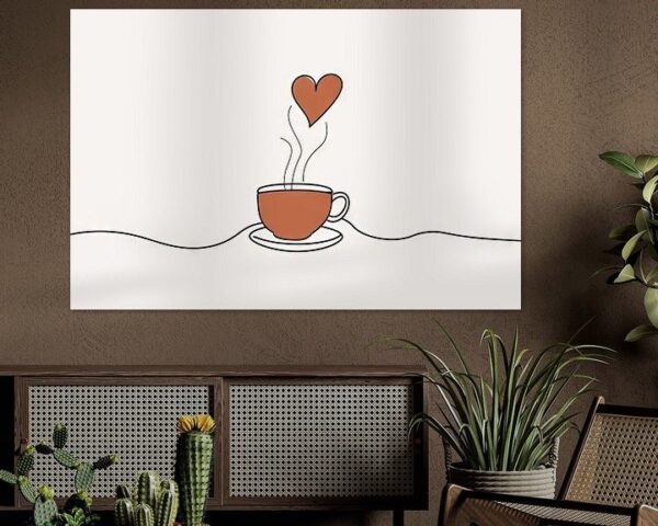 Kaffee Line Art für Café Liebhaber