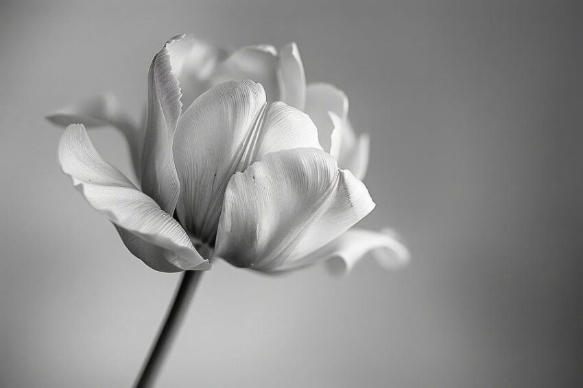 Monochrome Blüte - Eleganz der Schlichtheit