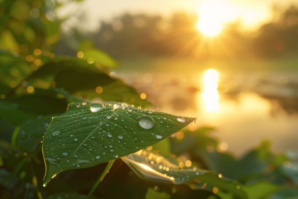 Morgentau in der Dämmerung - Naturfotografie für Ihr Zuhause