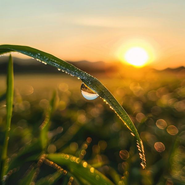 Morgentau in der Dämmerung - Naturfotografie für Ihr Zuhause