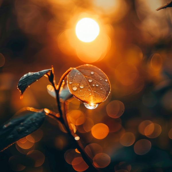 Morgentau in der Dämmerung - Naturfotografie für Ihr Zuhause