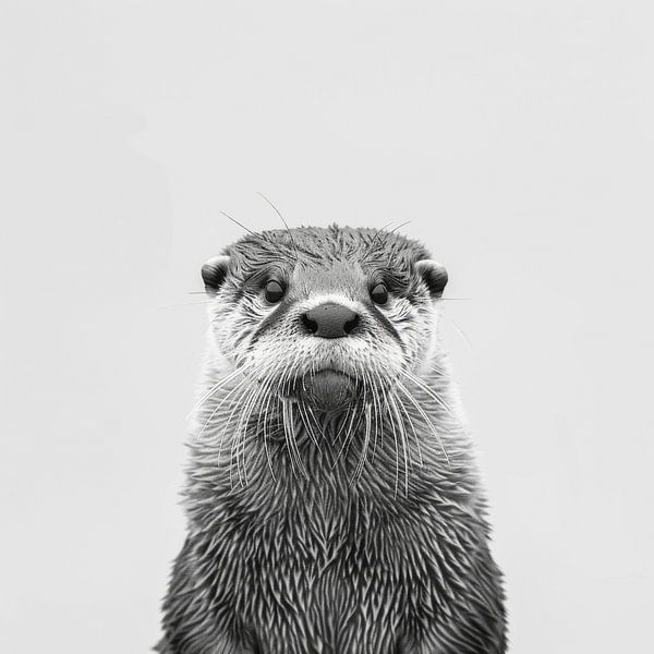 Otter in Schwarz-Weiß