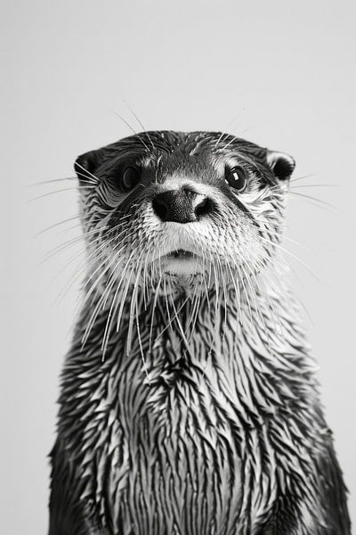 Otter in Schwarz-Weiß