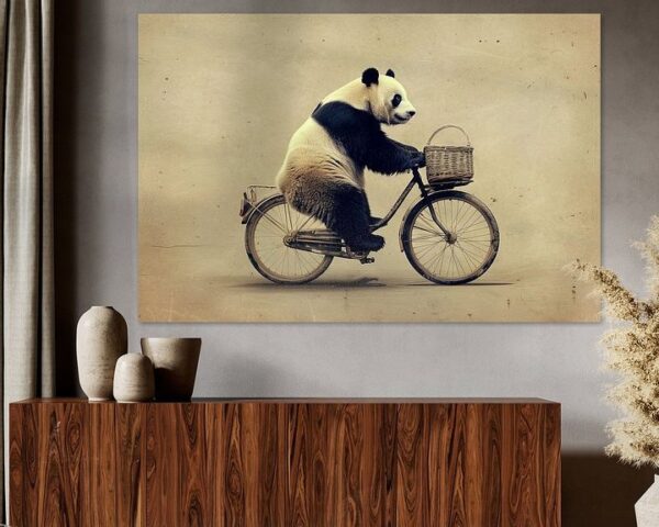 Panda auf Fahrrad