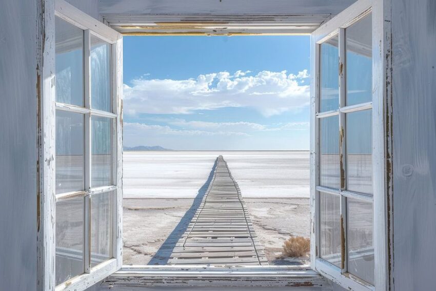 Salzsee-Perspektive - Ein Fenster zur unendlichen Weite