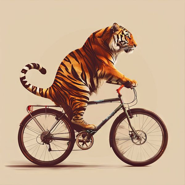 Tiger auf Fahrrad