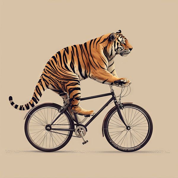 Tiger auf Fahrrad