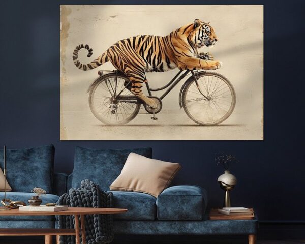 Tiger auf Fahrrad